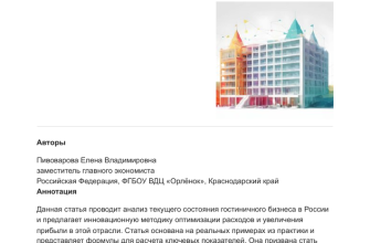 analiz effektivnosti investitsiy v gostinichnyy biznes kmv